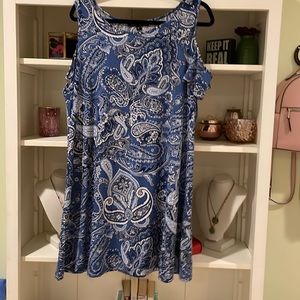 cold shoulder paisley dress